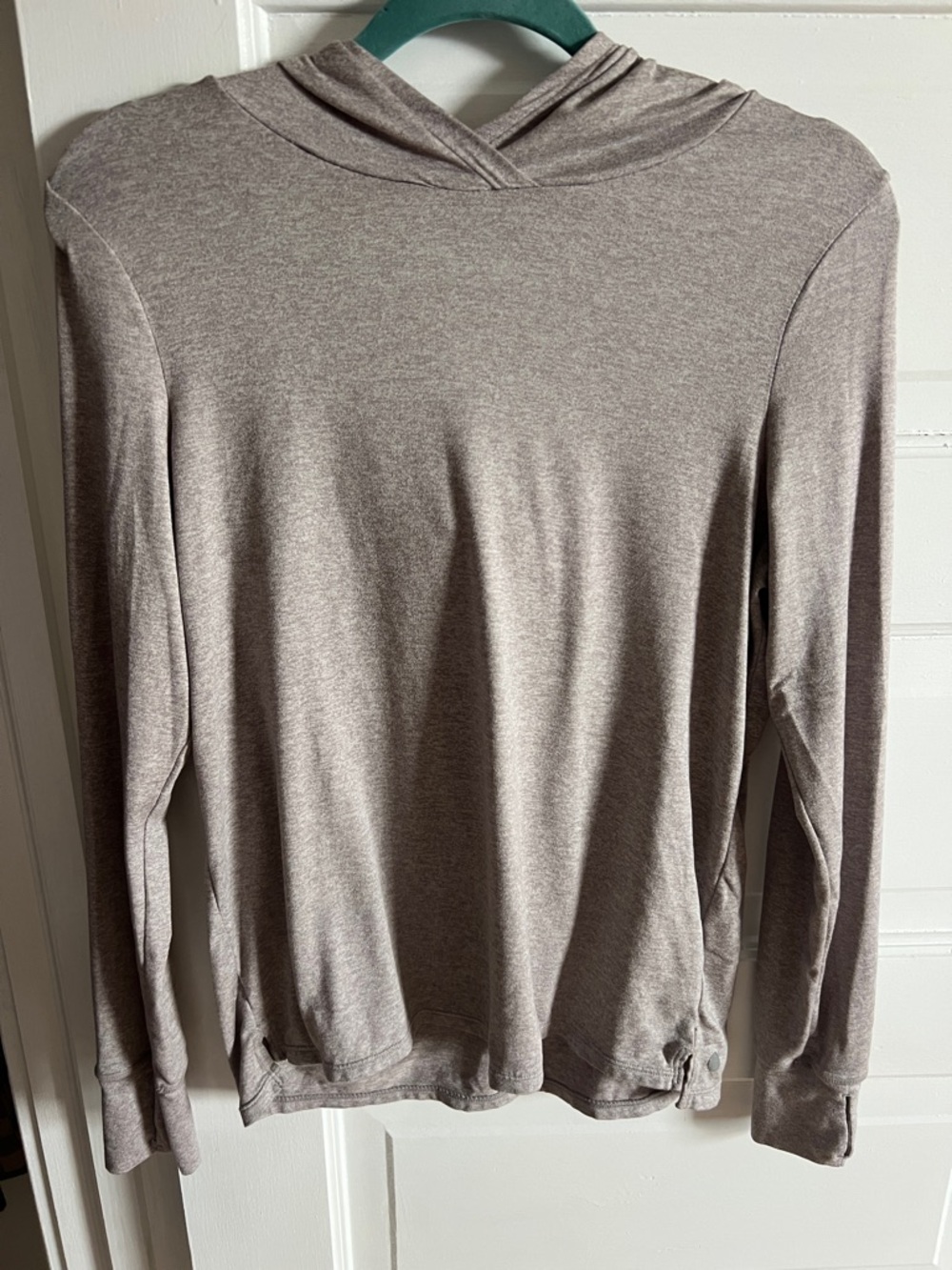 Zella Lightweight Hooded Sweater in Taupe Gray